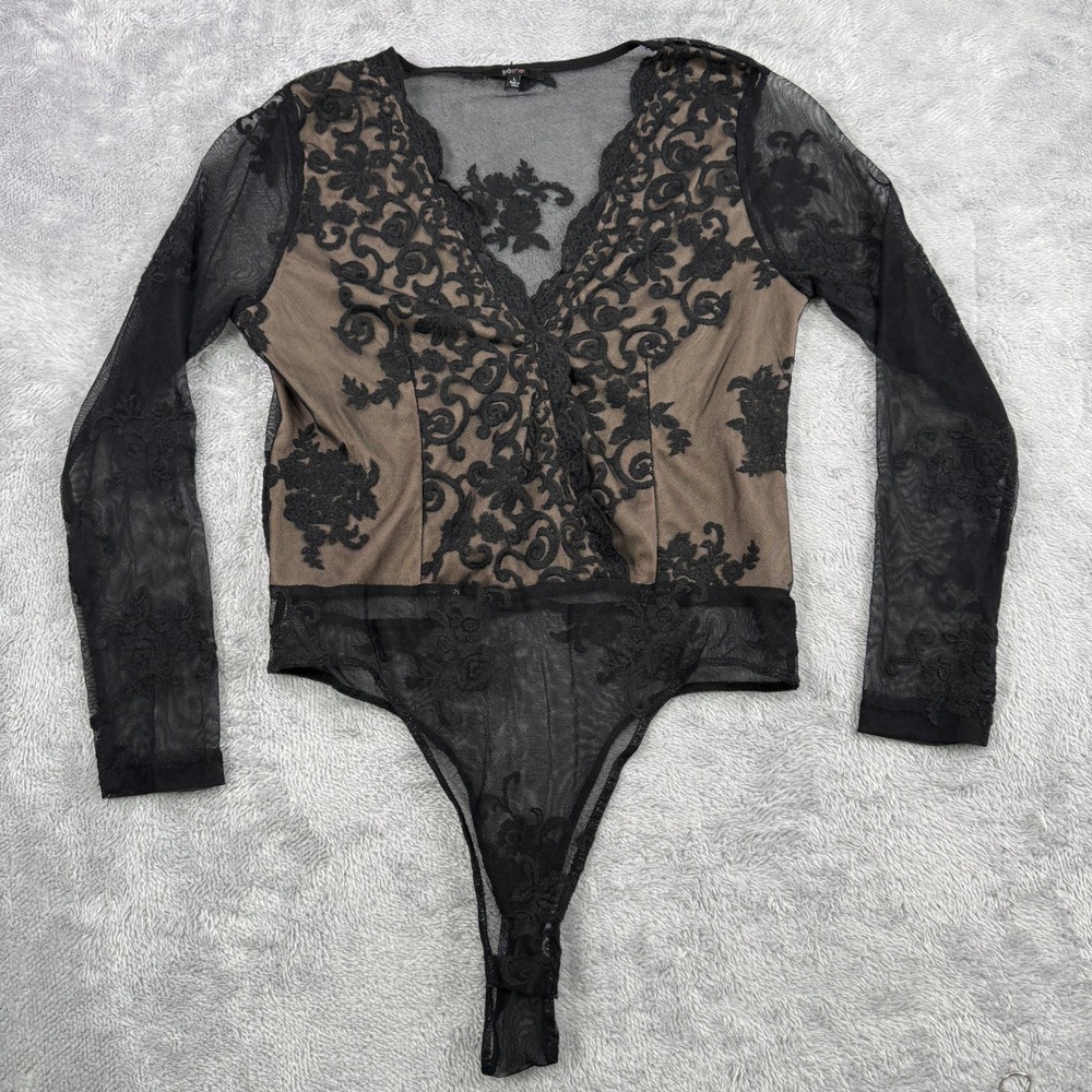 Bodysuit Large Sheer Floral Lace Sexy Whimsigoth Practical Magic Black Witchy - Picture 15 of 15